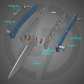 Maximus Pocket Knife Liner Lock(3.5"-D2 Blade-G10 Handle)-G066